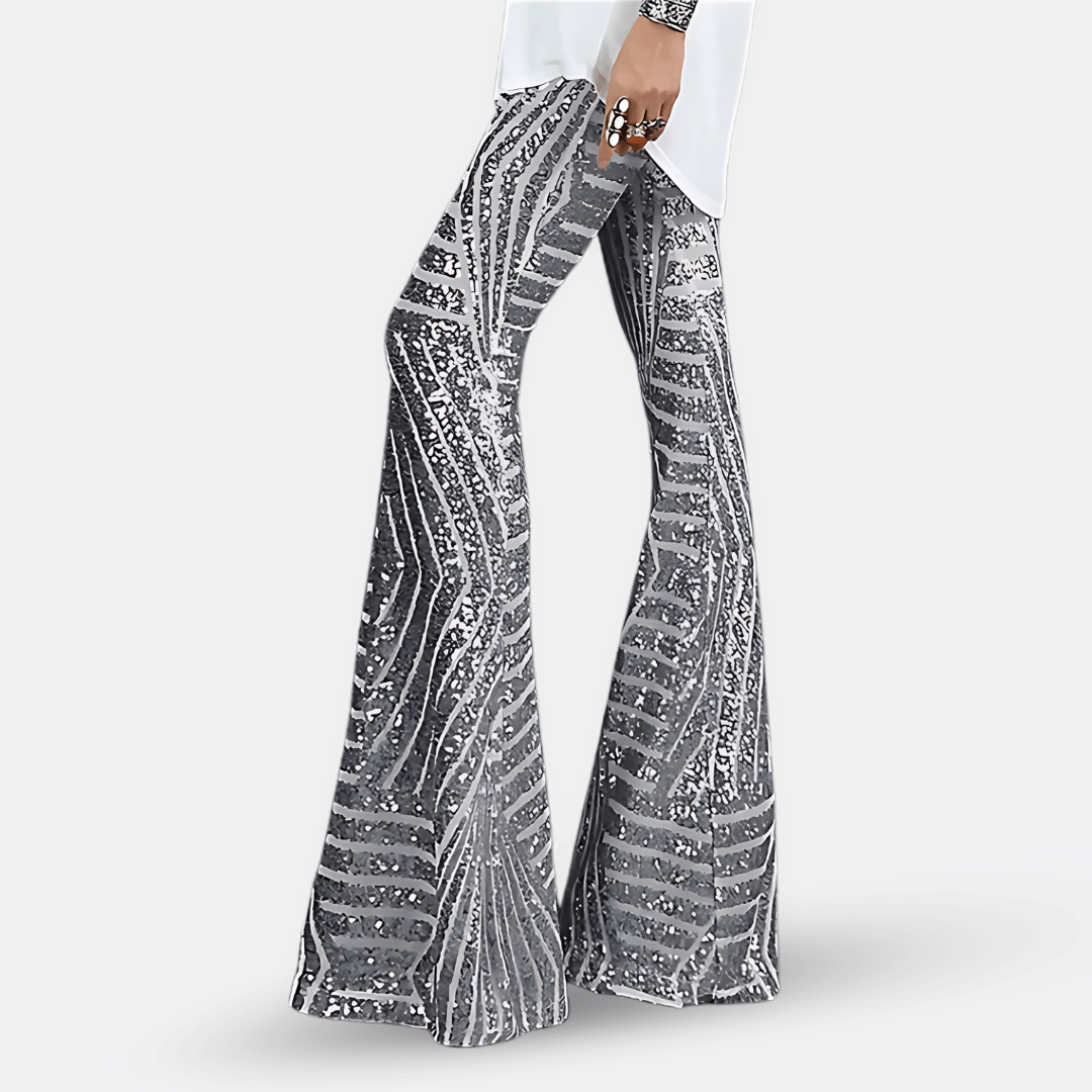 Glevato | Women's Sequin Flare Pants