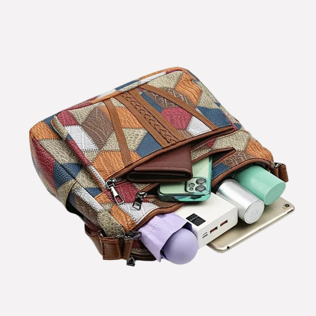 Glevato | Women's Shoulder Bag - Geometric Patchwork Design