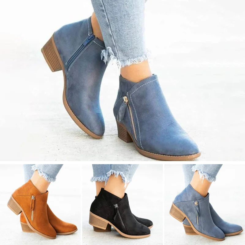 Glevato | Women's Side Zip Ankle Boots