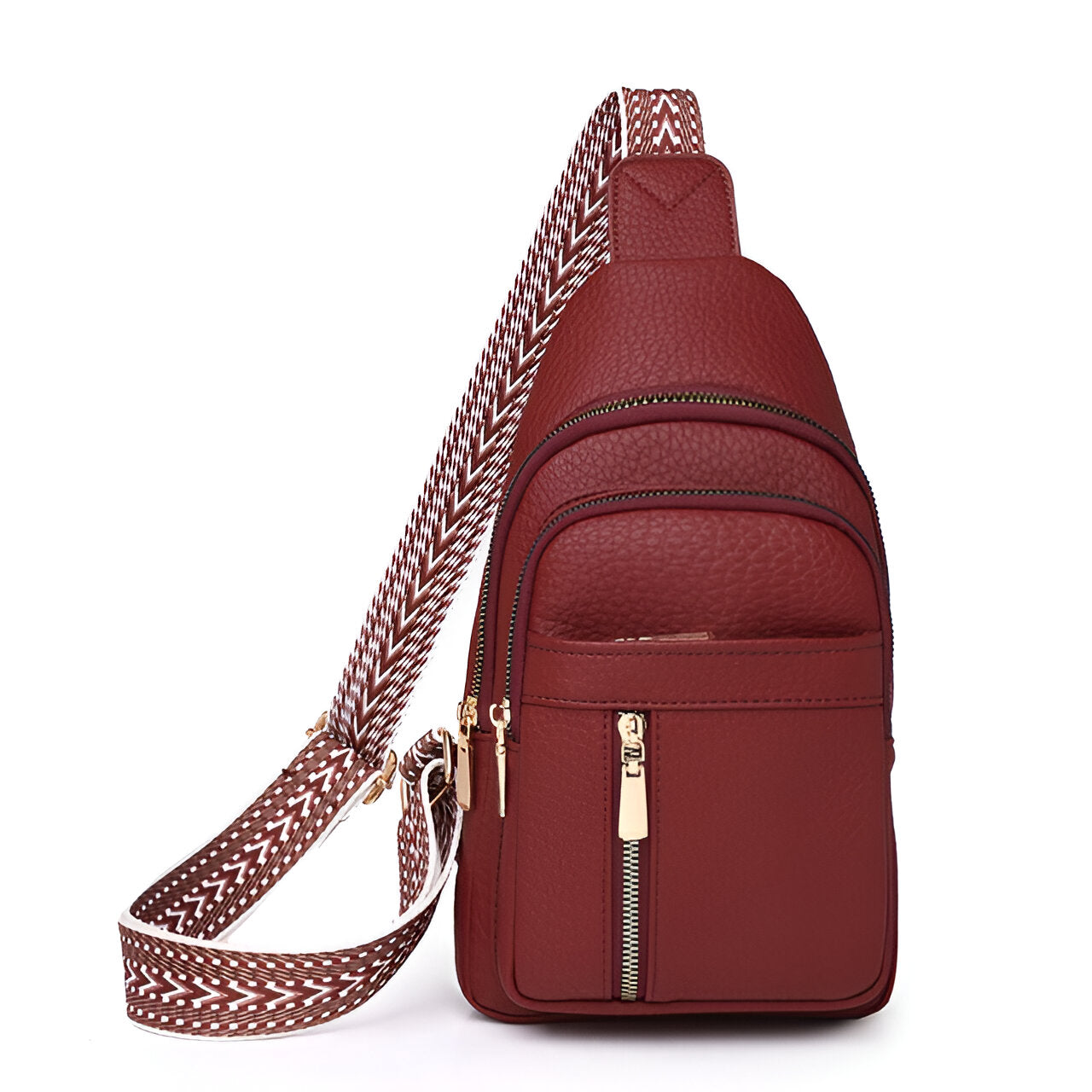 Glevato | Women's Sling Backpack with Patterned Strap