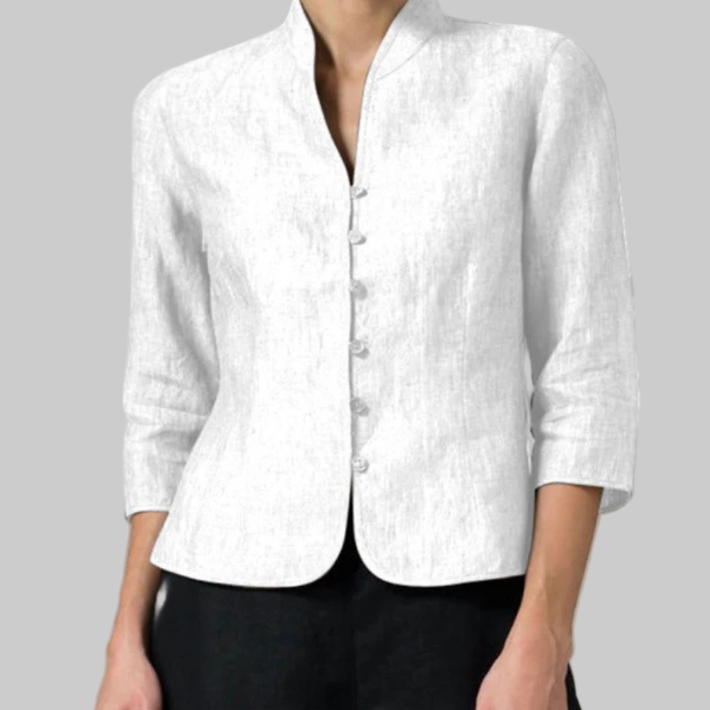 Glevato | Women's Stand Collar Button Blouse