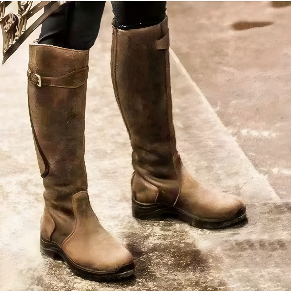 Glevato | Women's Tall Riding Boots with Buckle Detail
