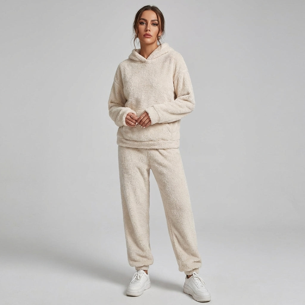 Glevato | Women's Teddy Fleece Hoodie & Jogger Set