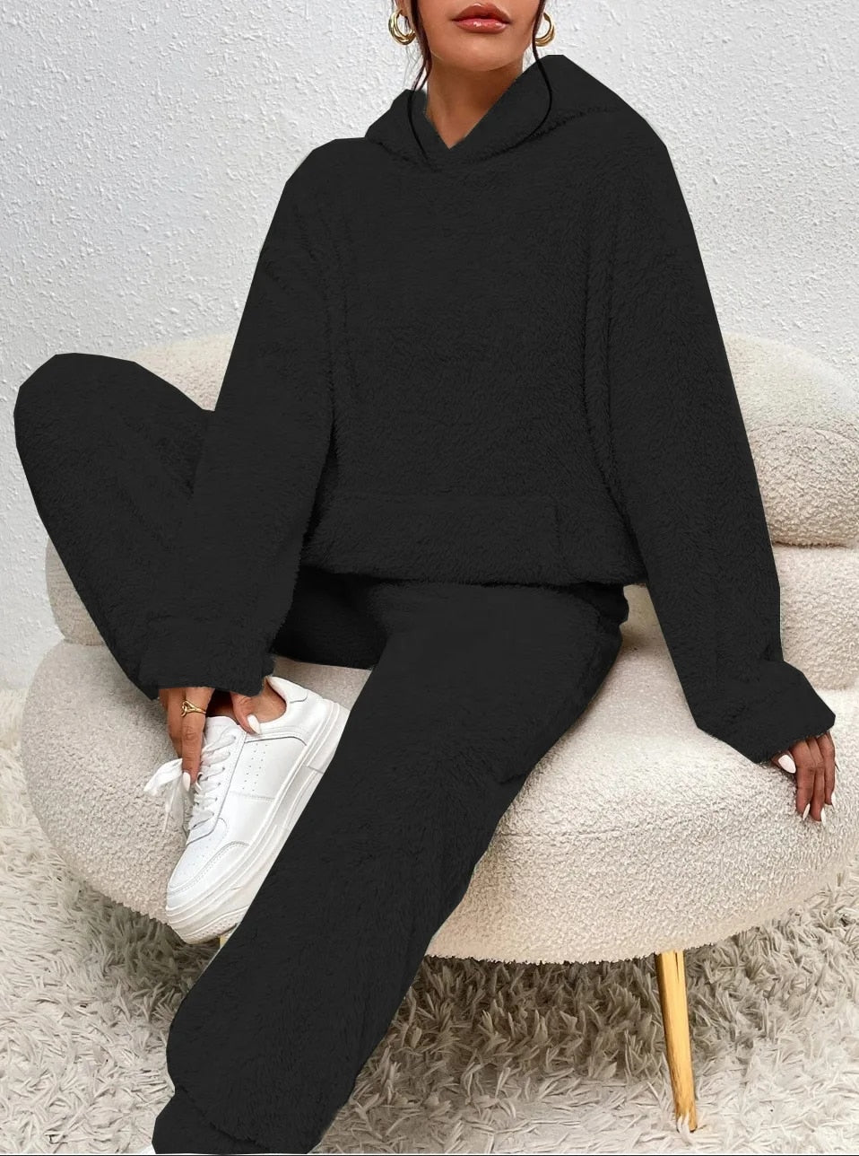 Glevato | Women's Teddy Fleece Hoodie & Jogger Set