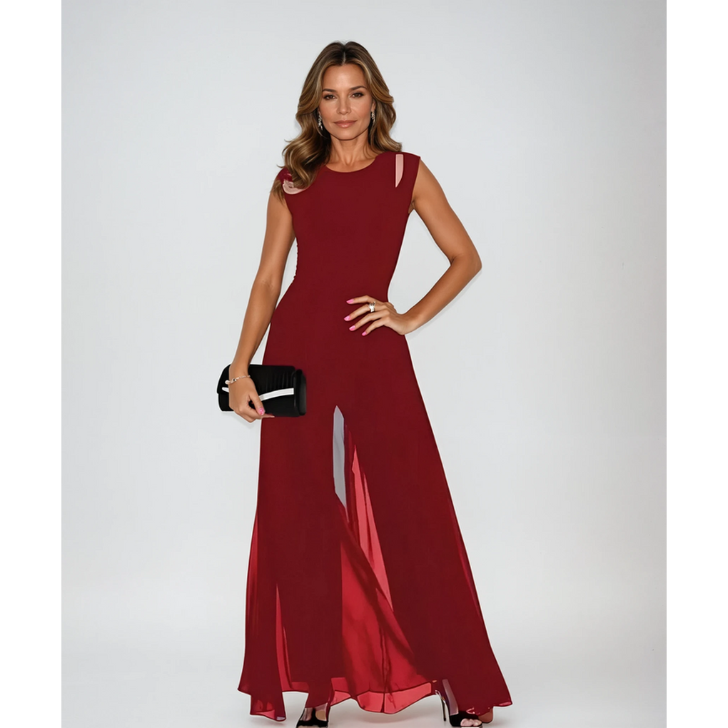 Glevato | Women's Wide-Leg Jumpsuit with Cutout Shoulders