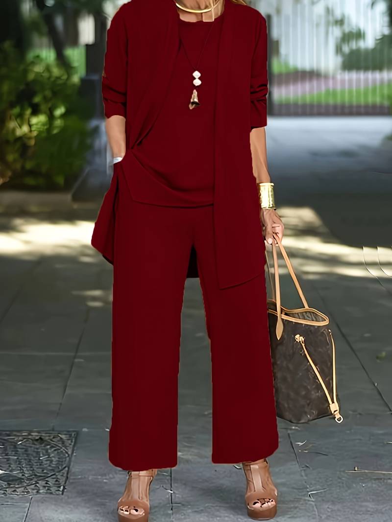Glevato | Women's Wide Leg Three Piece Set