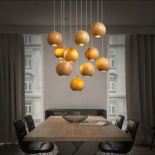 Glevato | Wooden Ball Pendant Light | Modern Natural Design