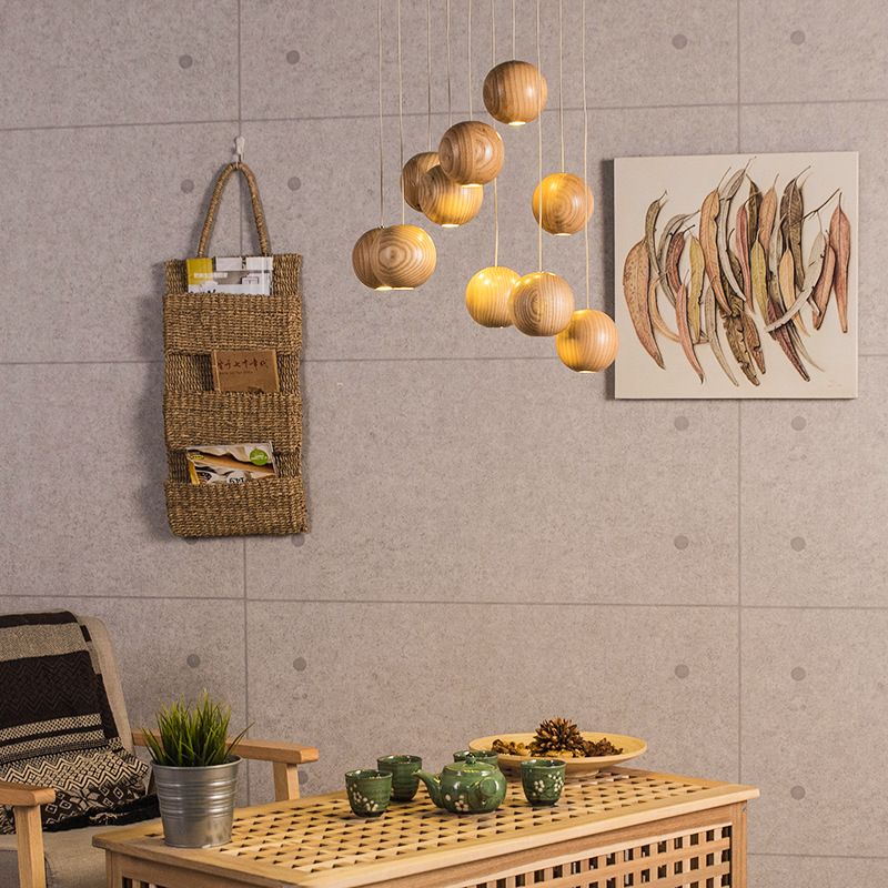 Glevato | Wooden Ball Pendant Light | Modern Natural Design