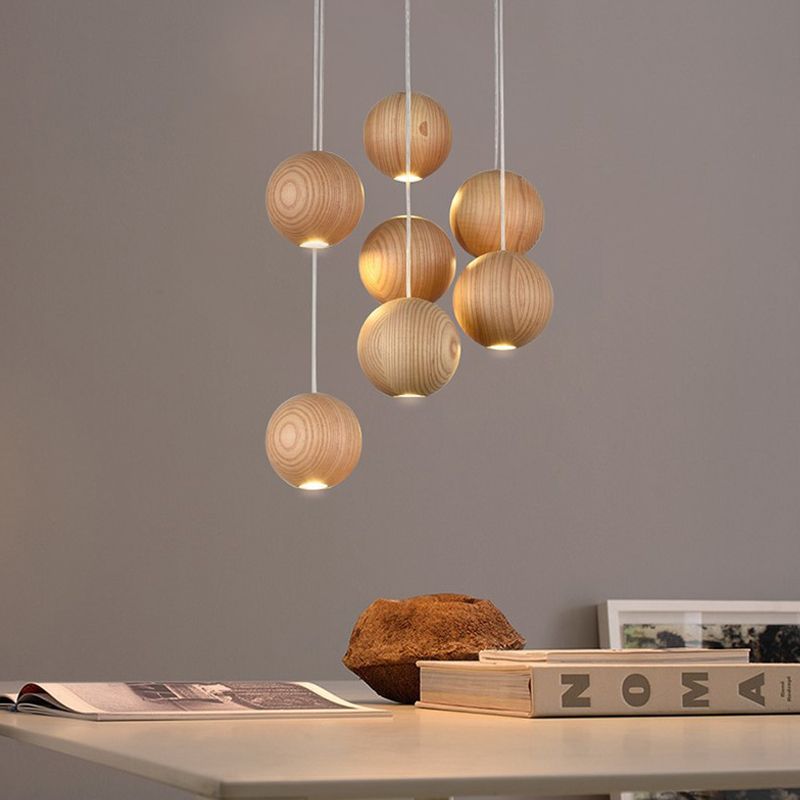 Glevato | Wooden Ball Pendant Light | Modern Natural Design