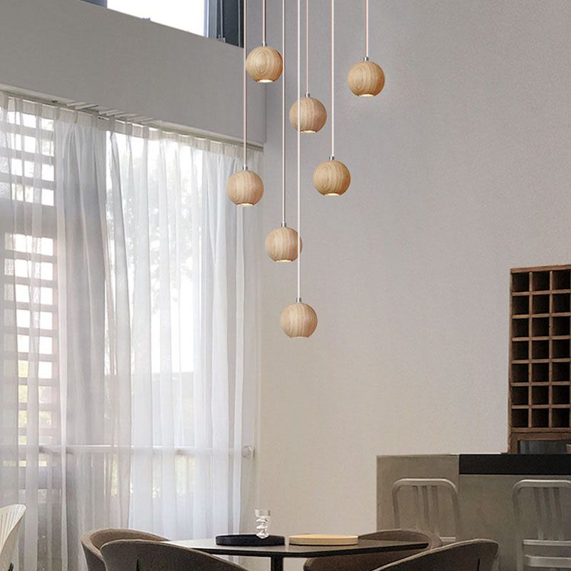 Glevato | Wooden Ball Pendant Light | Modern Natural Design