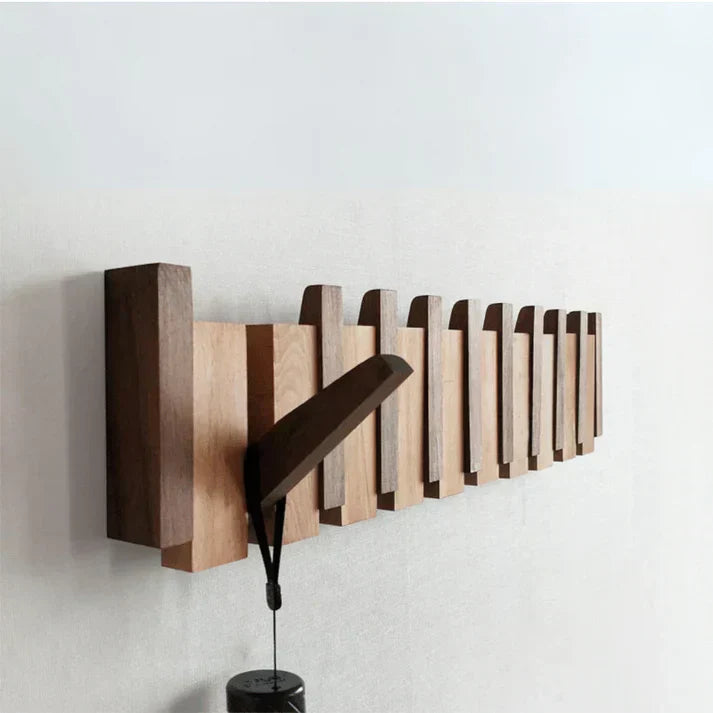 Glevato | Wooden Wall Mounted Coat Rack with Piano Key Design