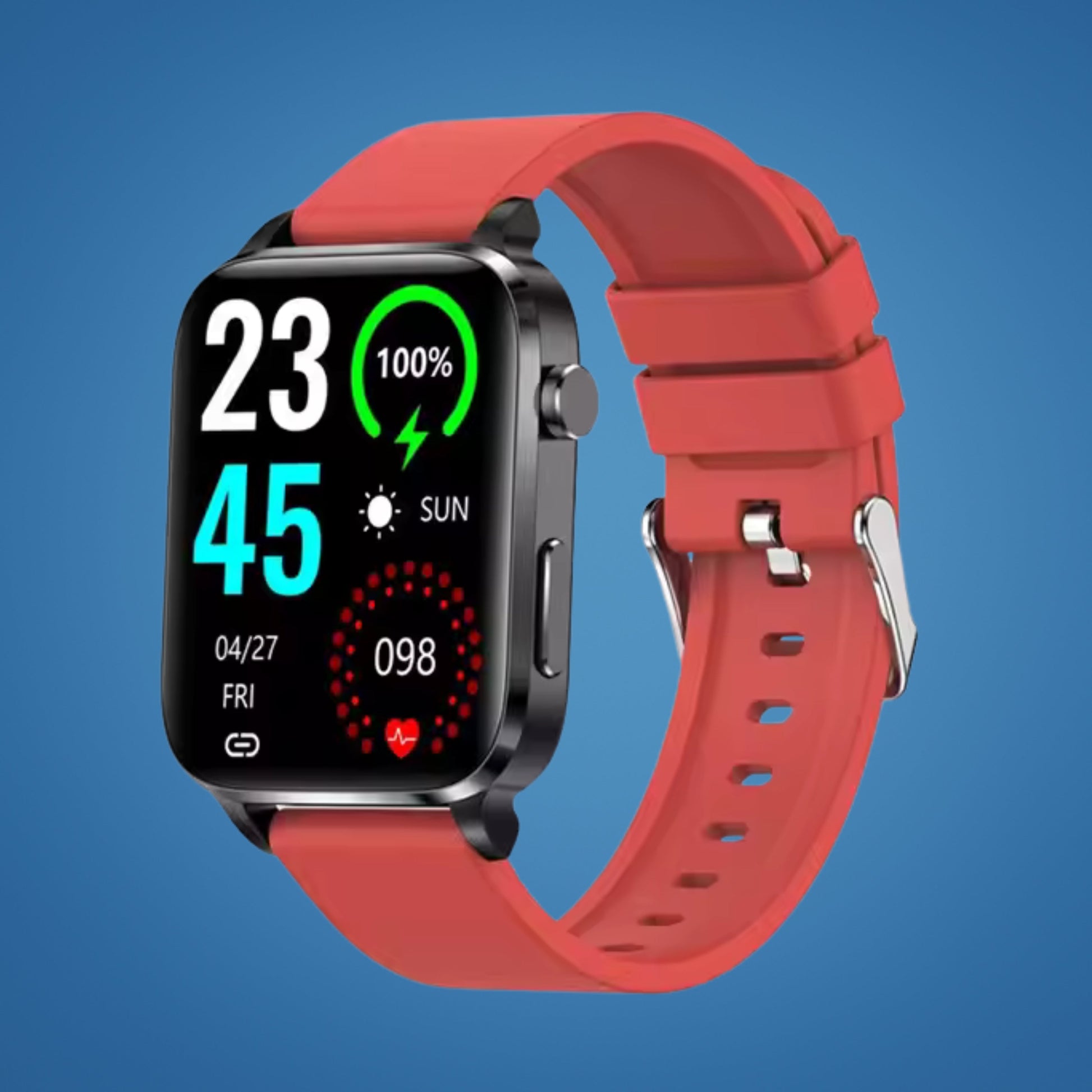 GlucoWell | Non-Invasive Diabetes Smartwatch – Blood Sugar Monitor – HD Display – Pain-Free Glucose Tracking for Adults Glevato