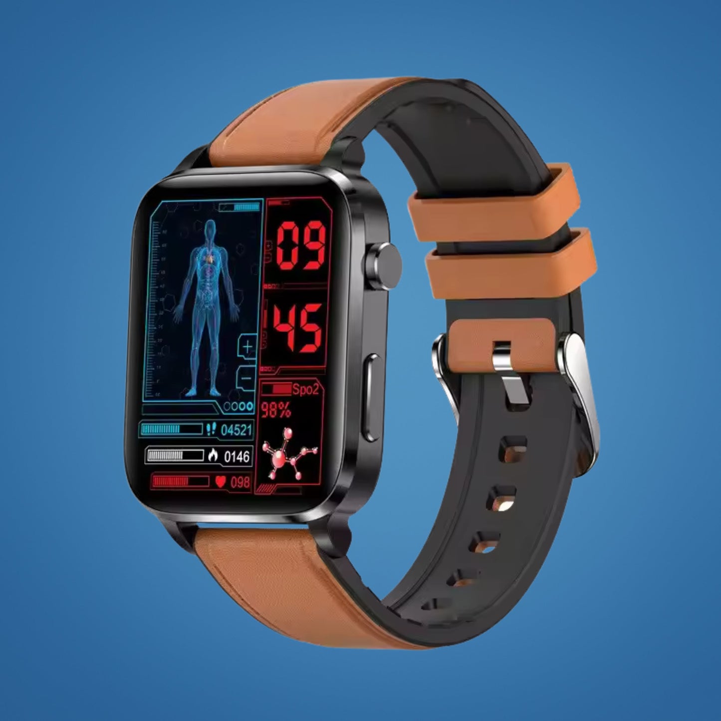 GlucoWell | Non-Invasive Diabetes Smartwatch – Blood Sugar Monitor – HD Display – Pain-Free Glucose Tracking for Adults Glevato