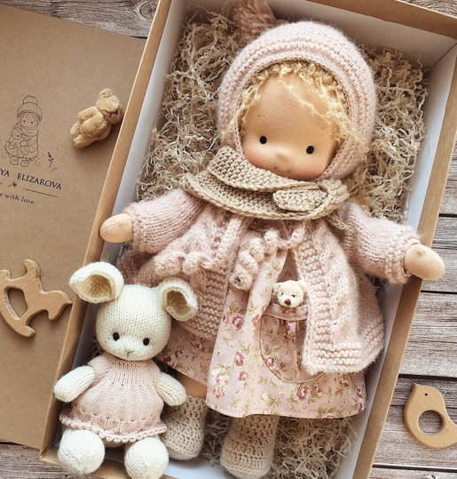 Handmade Waldorf Doll in Soft Fabric - Creative Toy for Children