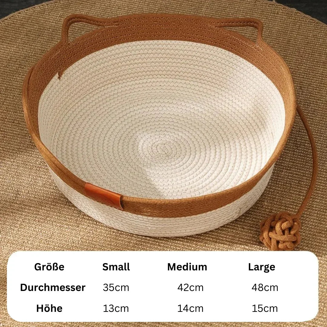 Handwoven Cotton Rope Cat Bed – DreamNest Glevato