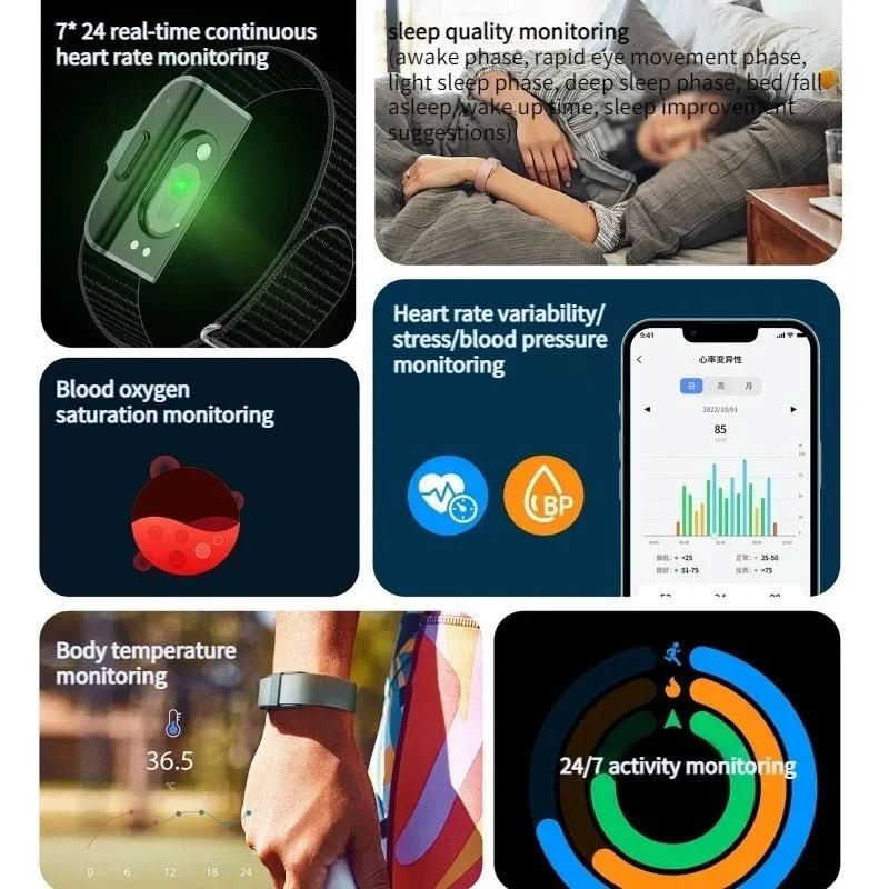 HEALTHTRACK - IP68 Fitness Tracker with Heart Rate and O2 Measurement for Precise Health Monitoring and an Active Lifestyle in Everyday Life