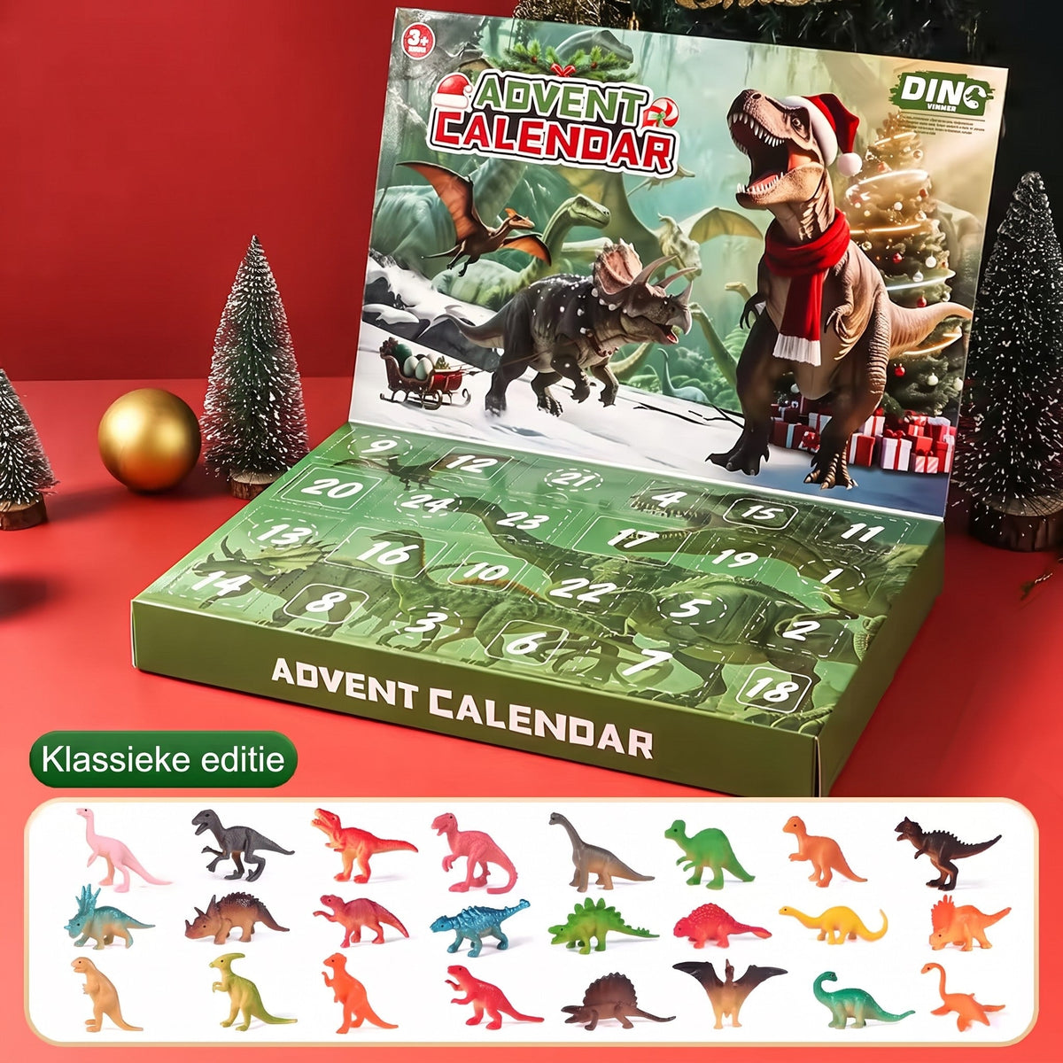 Kalendarz adwentowy z dinozaurami - 24 figurki dinozaurów do odliczania do świąt