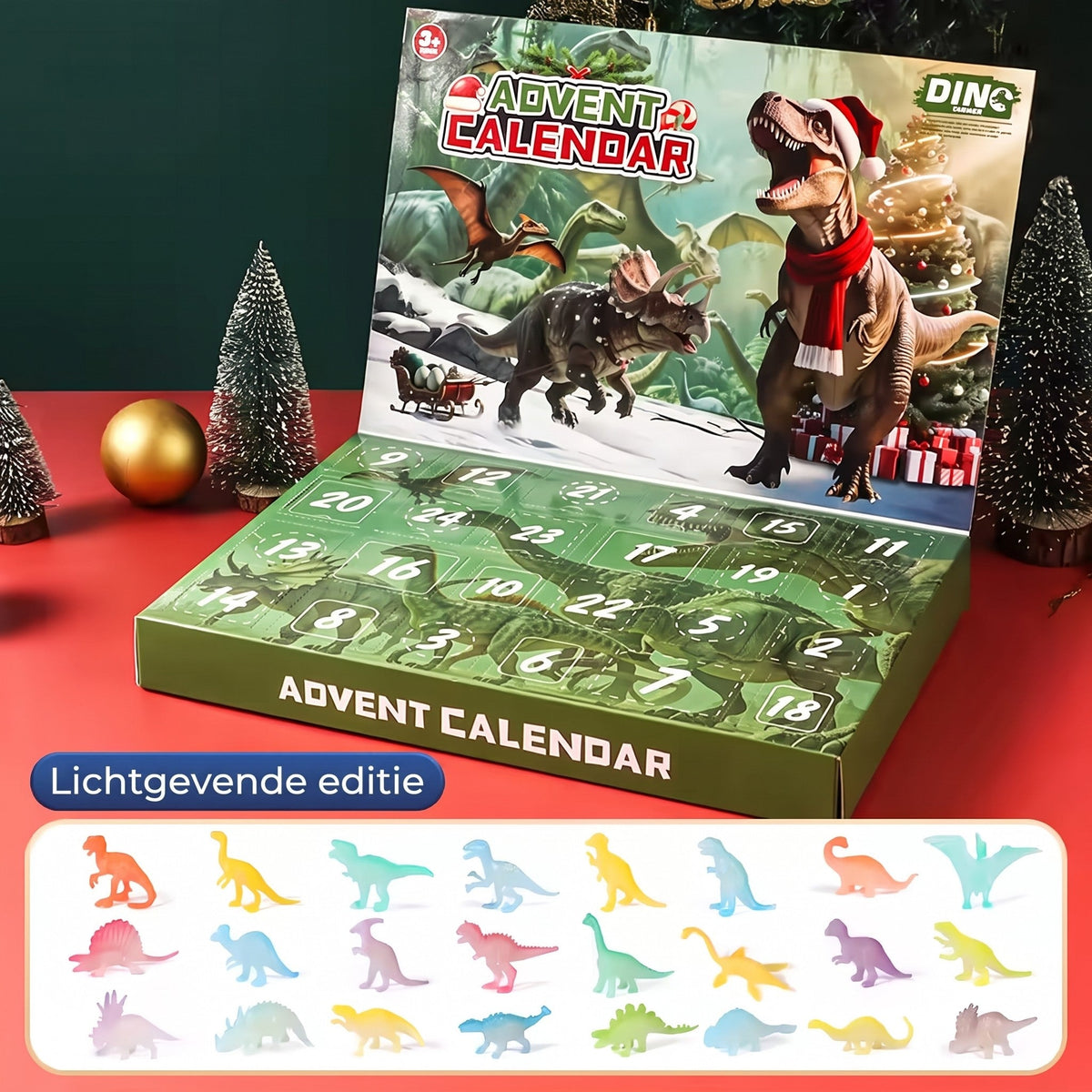 Kalendarz adwentowy z dinozaurami - 24 figurki dinozaurów do odliczania do świąt