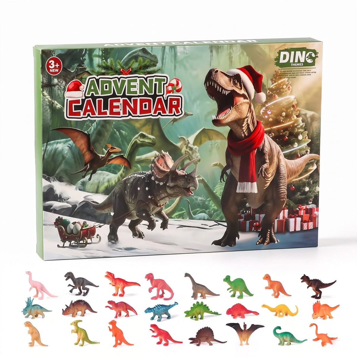 Kalendarz adwentowy z dinozaurami - 24 figurki dinozaurów do odliczania do świąt