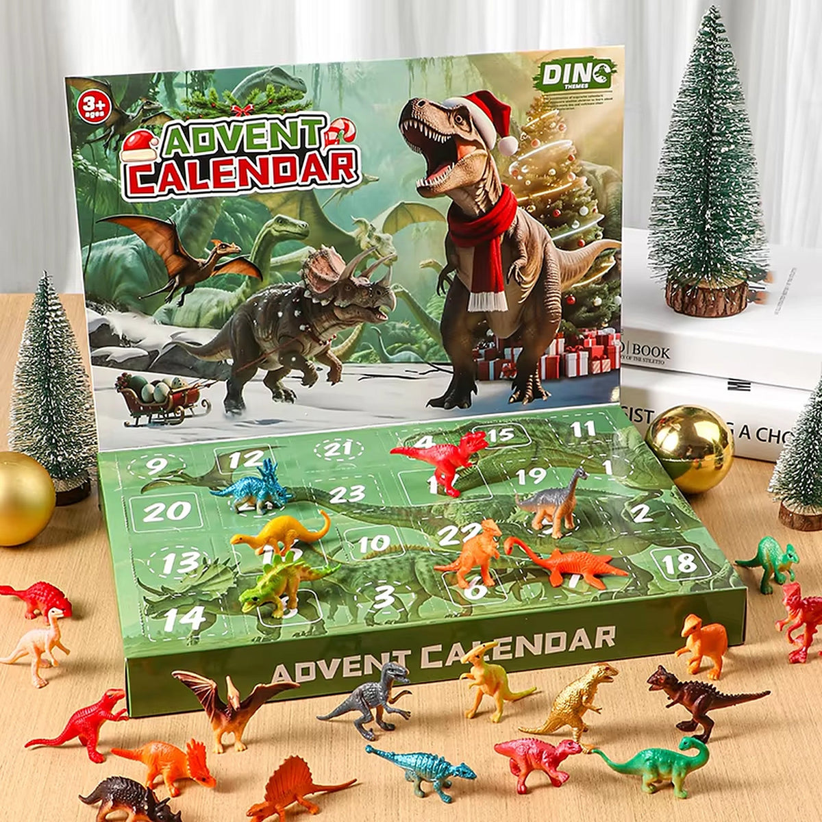 Kalendarz adwentowy z dinozaurami - 24 figurki dinozaurów do odliczania do świąt