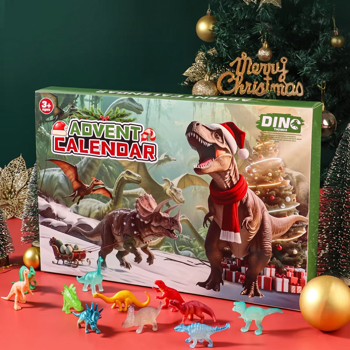 Kalendarz adwentowy z dinozaurami - 24 figurki dinozaurów do odliczania do świąt