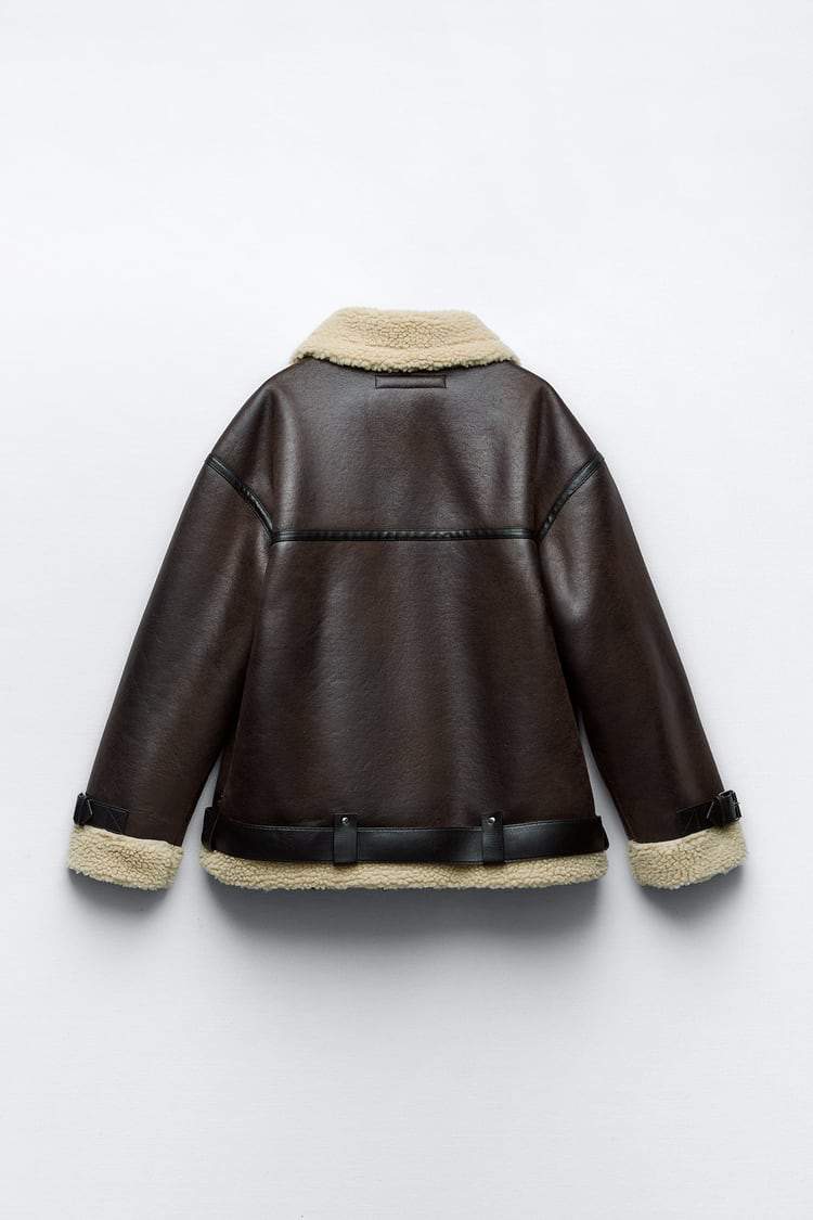 Karina | Jacket with Lapels Made of Synthetic Material