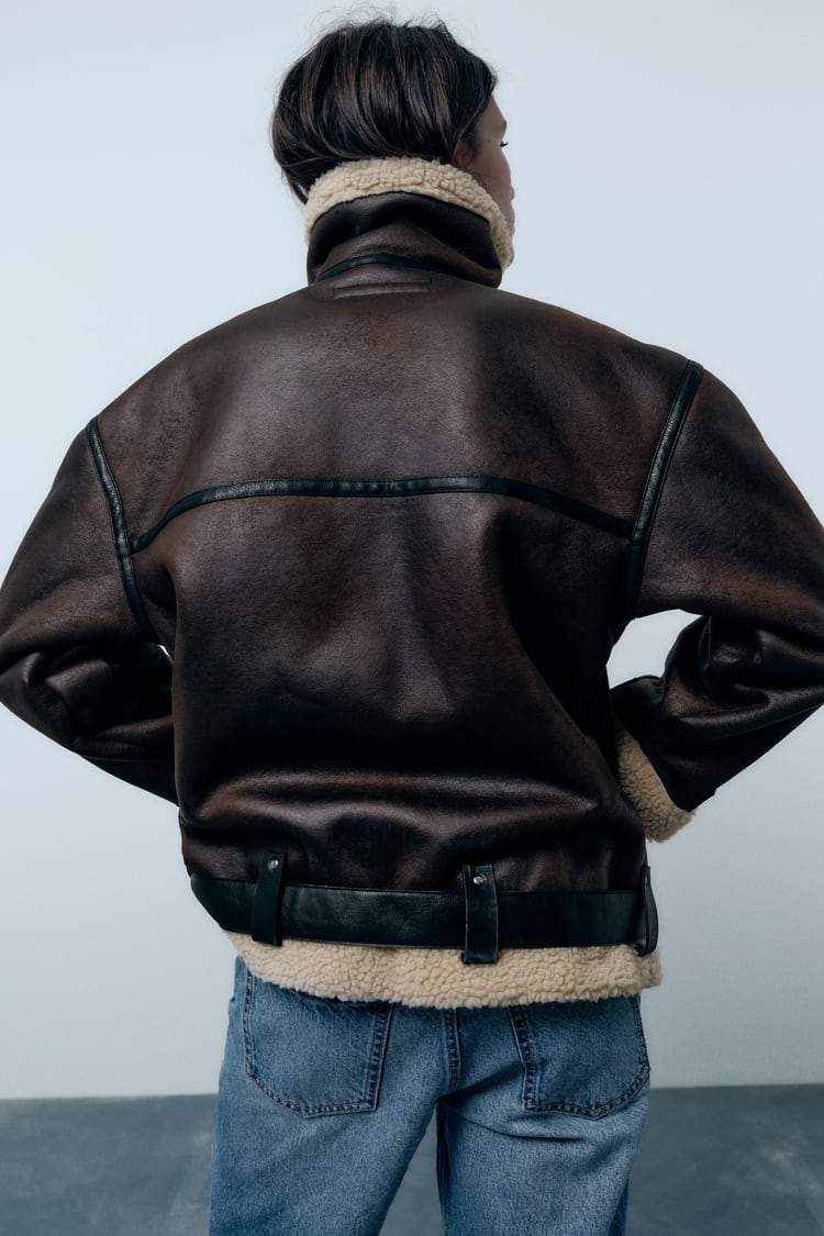 Karina | Jacket with Lapels Made of Synthetic Material