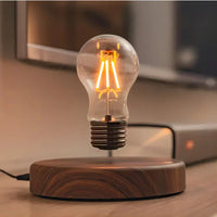 Levitująca żarówka z podstawą z orzecha włoskiego - LevitaLux
