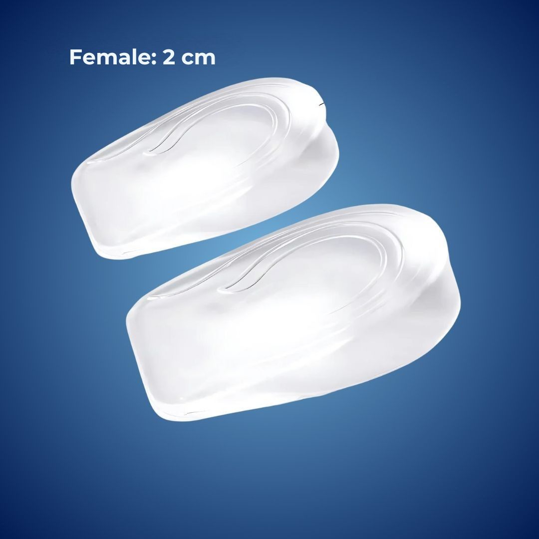 LiftComfort Silicone Gel Heel Lifting Inserts | Height Increase - Pain Relief for Plantar Fasciitis - Shock Absorption - Better Posture Glevato