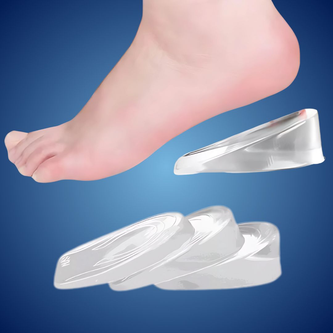 LiftComfort Silicone Gel Heel Lifting Inserts | Height Increase - Pain Relief for Plantar Fasciitis - Shock Absorption - Better Posture Glevato