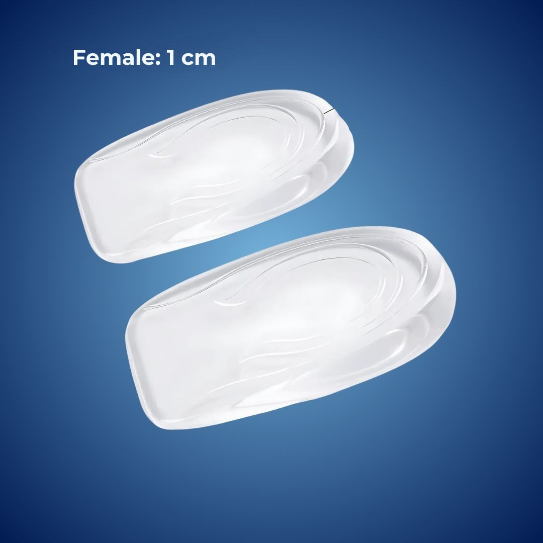LiftComfort Silicone Gel Heel Lifting Inserts | Height Increase - Pain Relief for Plantar Fasciitis - Shock Absorption - Better Posture Glevato