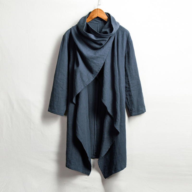 Lniana peleryna unisex z kapturem – swobodny styl
