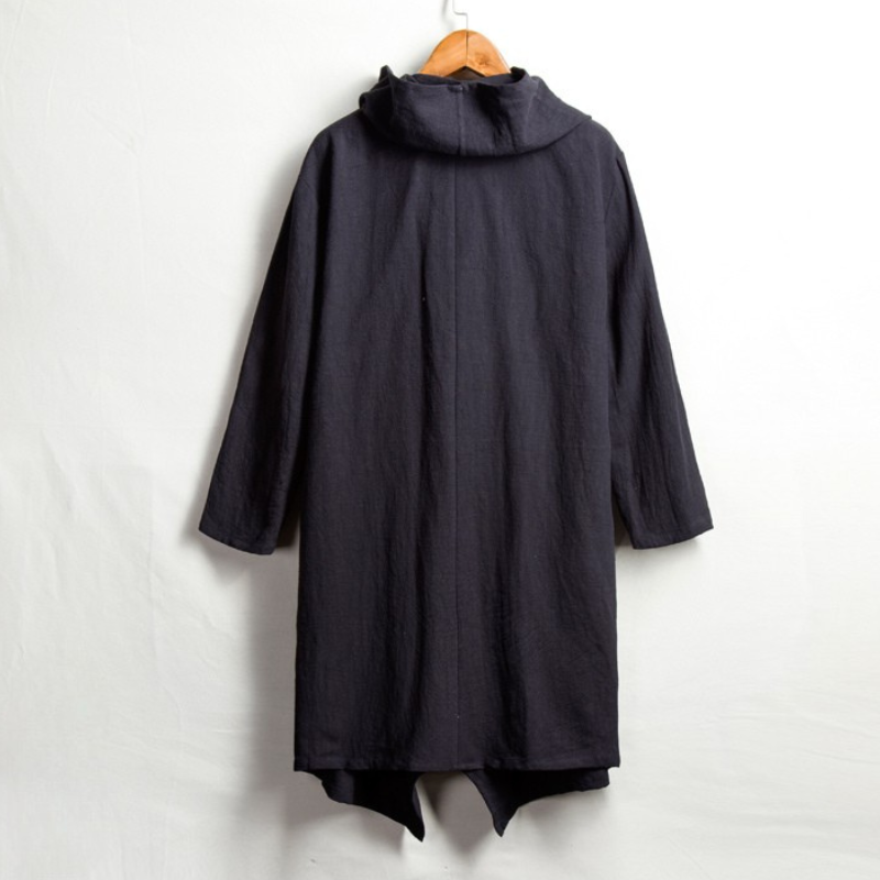 Lniana peleryna unisex z kapturem – swobodny styl