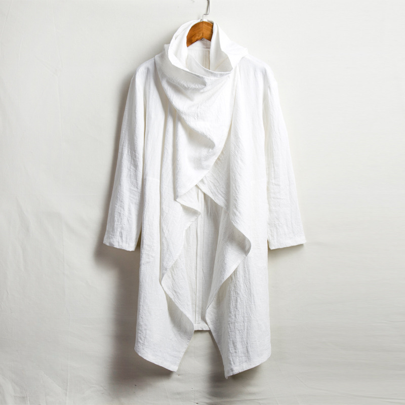 Lniana peleryna unisex z kapturem – swobodny styl