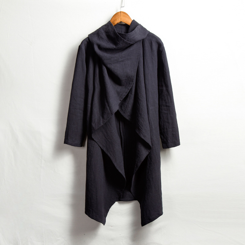 Lniana peleryna unisex z kapturem – swobodny styl