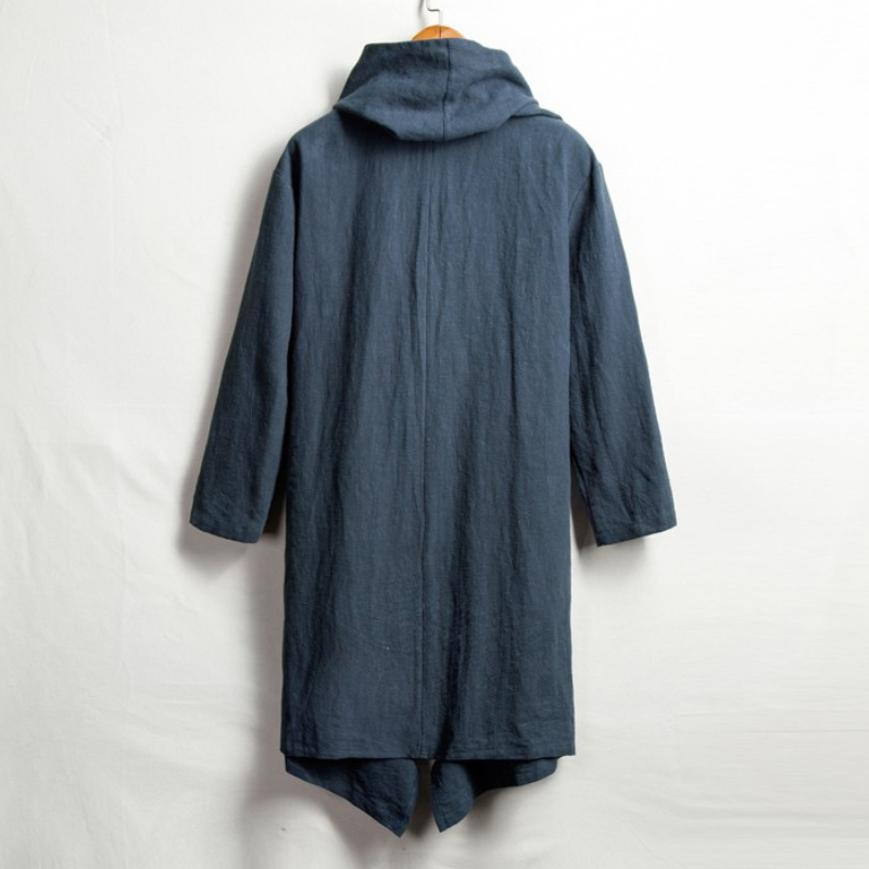 Lniana peleryna unisex z kapturem – swobodny styl