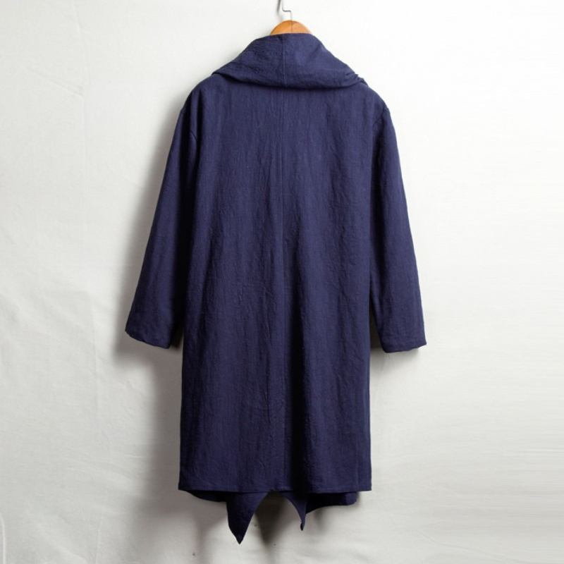 Lniana peleryna unisex z kapturem – swobodny styl