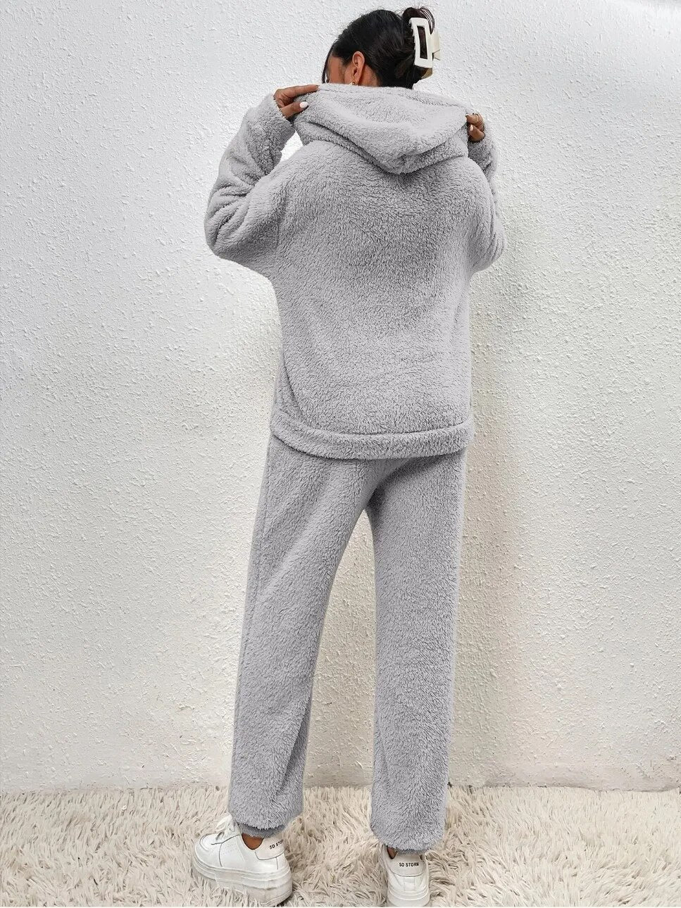 LuxeCuddle Ultra-Comfortable Teddy Hooded Pajama | Treat Yourself to Unmatched Comfort and Style for Relaxation at Home