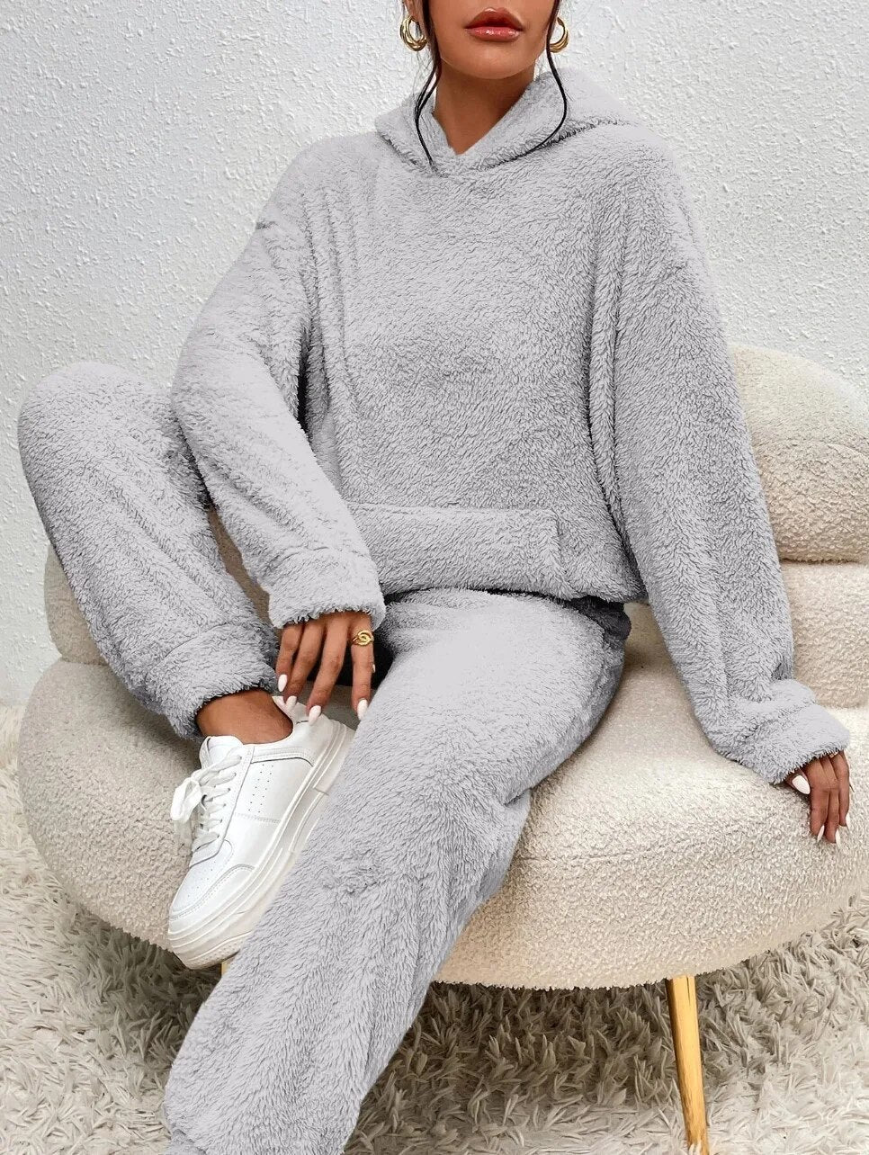 LuxeCuddle Ultra-Comfortable Teddy Hooded Pajama | Treat Yourself to Unmatched Comfort and Style for Relaxation at Home
