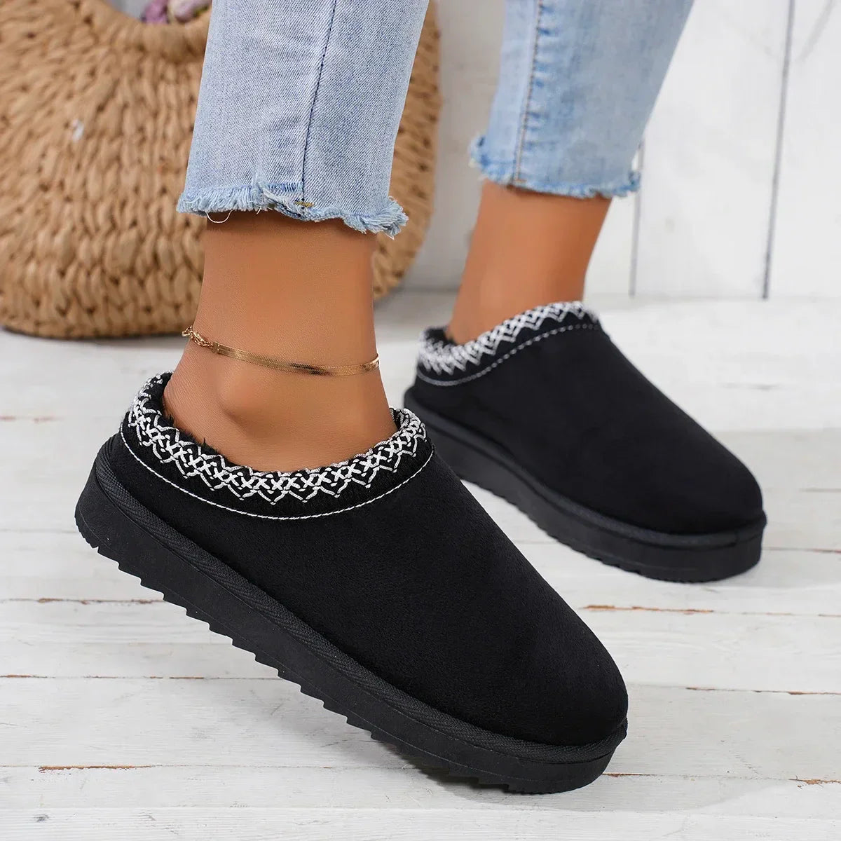 Luxury Cashmere Winter Boots for Women | Ultra-Warm, Thick Sole Slippers for Cozy Comfort