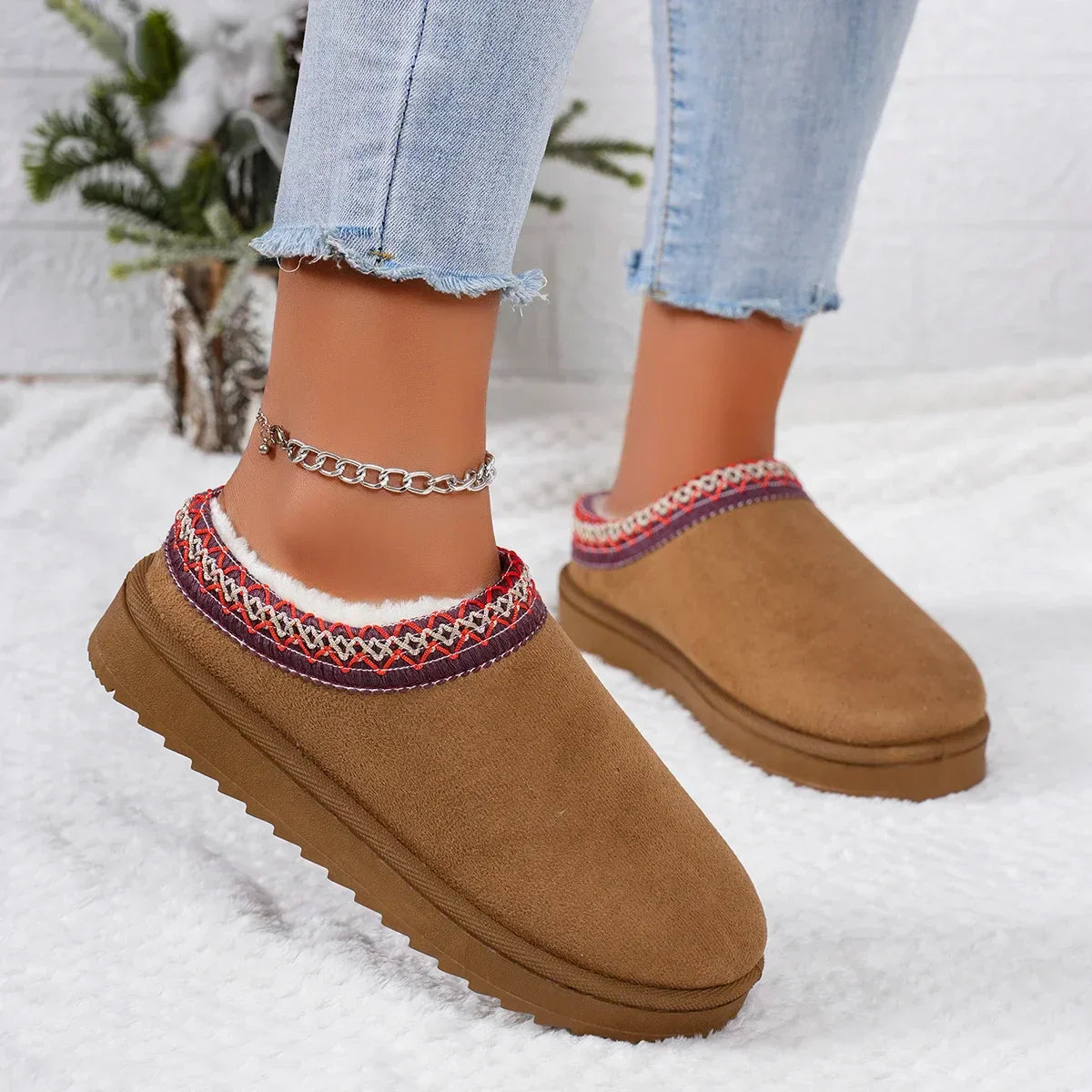 Luxury Cashmere Winter Boots for Women | Ultra-Warm, Thick Sole Slippers for Cozy Comfort
