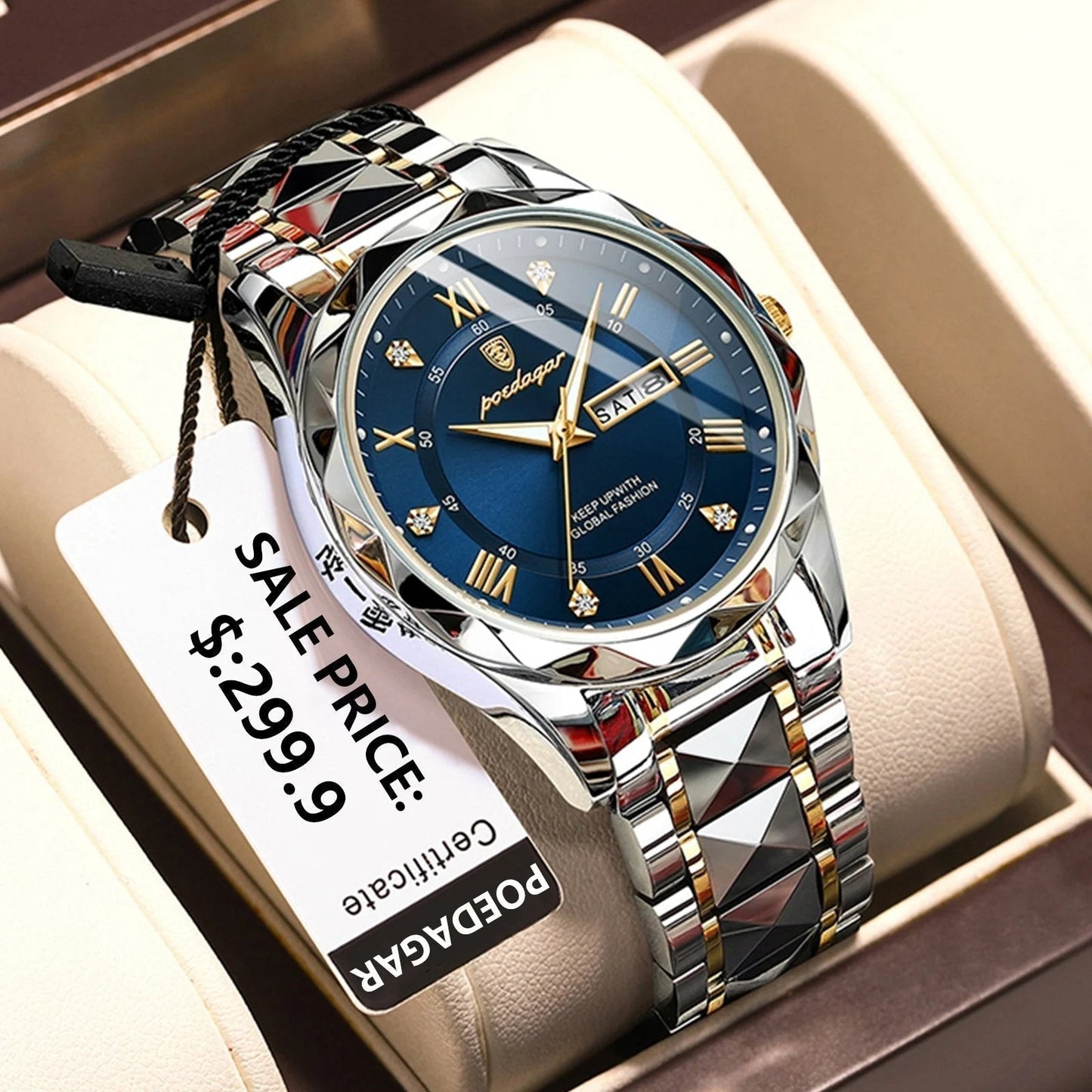 Luxury Waterproof Men's Watch from Premium Brand with Luminous Function