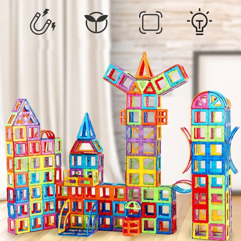 MAGNABUILDER SET - Creative magnetic toy for children aged 4 and up to promote creativity, motor skills, and spatial thinking through building