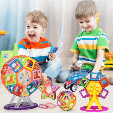 MAGNABUILDER SET - Creative magnetic toy for children aged 4 and up to promote creativity, motor skills, and spatial thinking through building