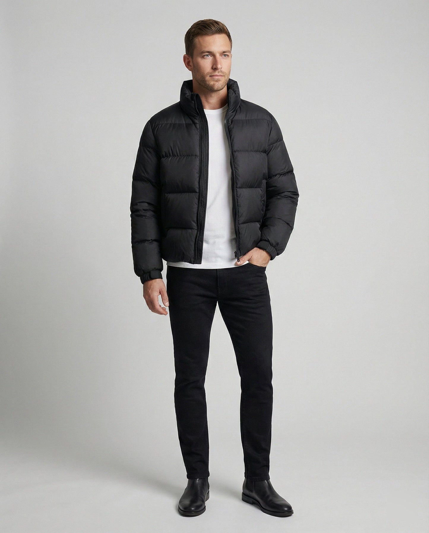 Men's Down Puffer Jacket with Warmth & Hood | Glevato
