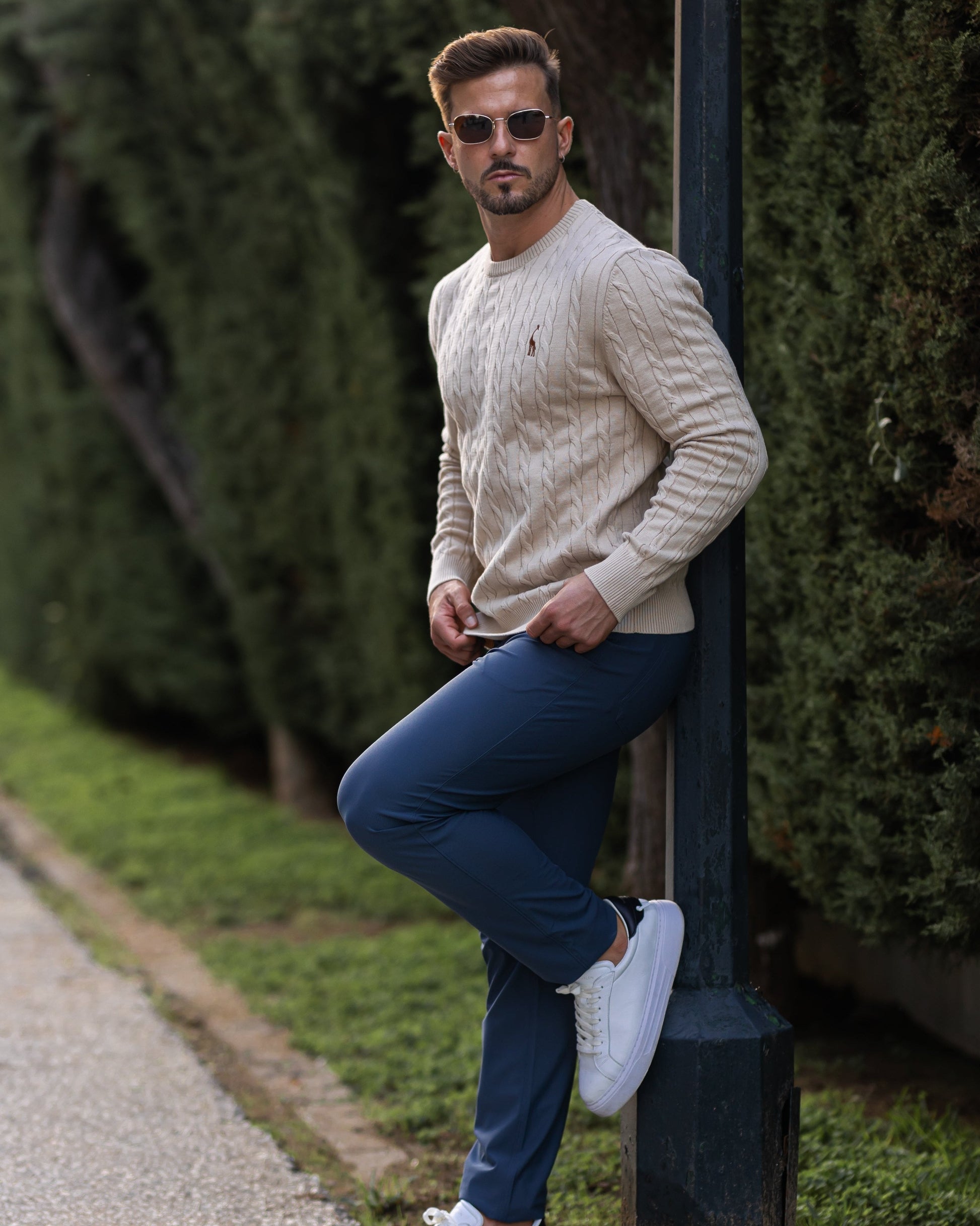 Men's Knitted Cotton Jumper - Autumn Edition