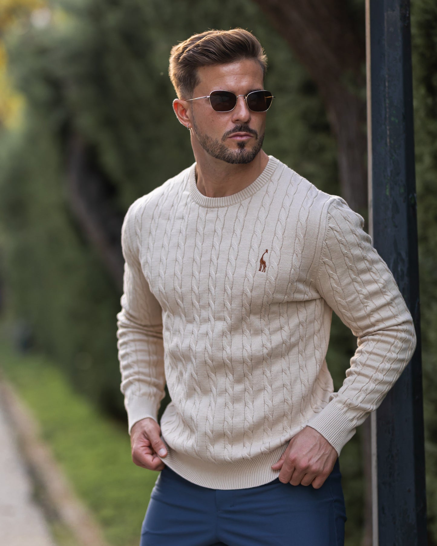 Men's Knitted Cotton Jumper - Autumn Edition
