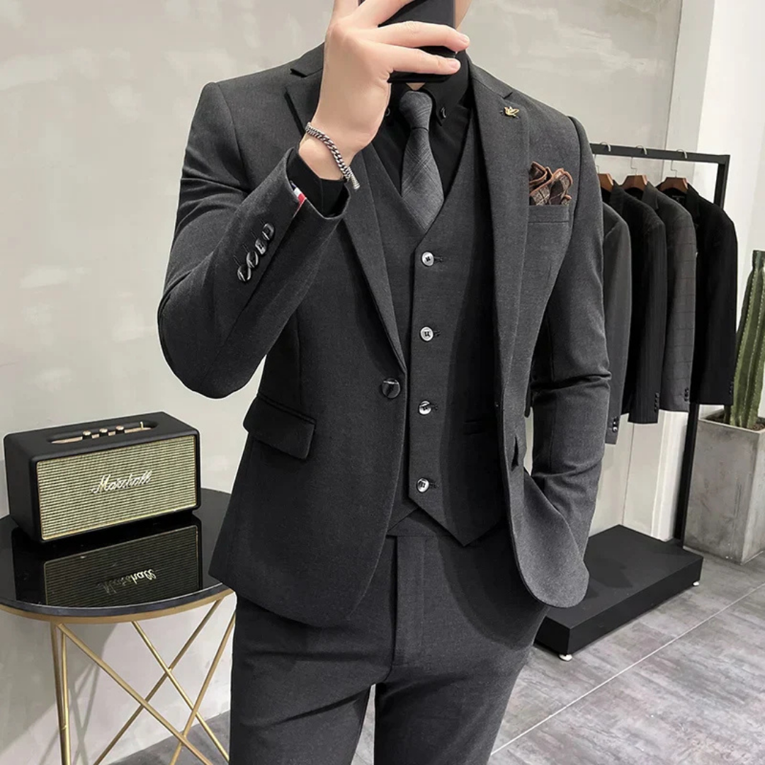 Men's Slim Fit Three-Piece Set | Autumn Formal