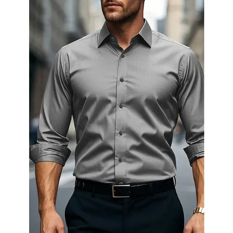 Męska koszula slim fit button-down w stylu biznesowym i casualowym