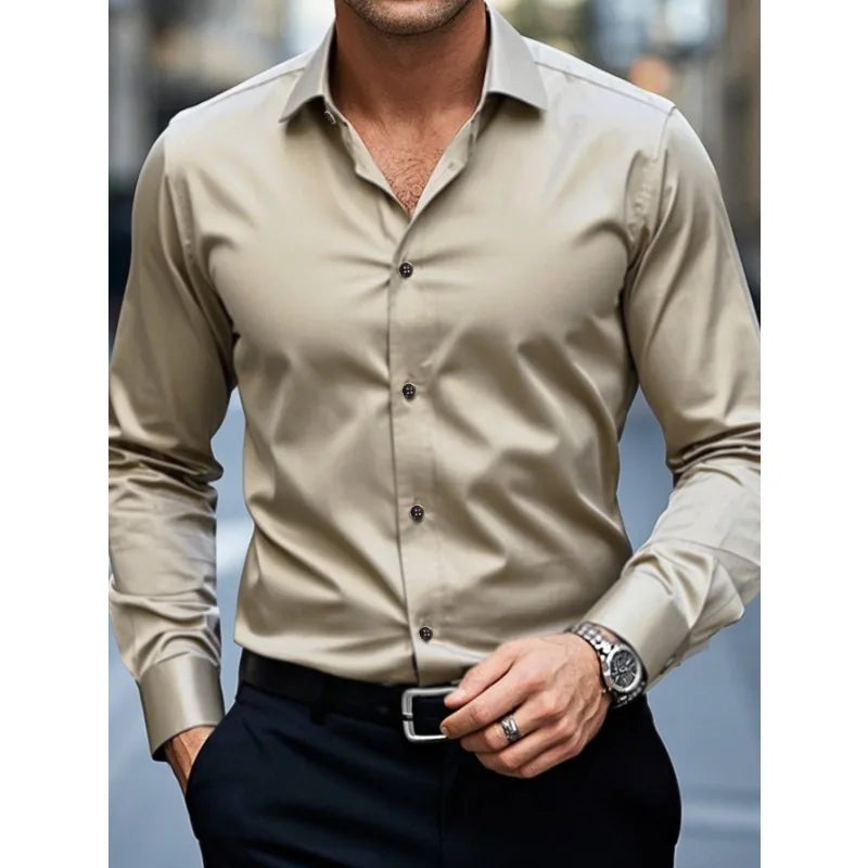 Męska koszula slim fit button-down w stylu biznesowym i casualowym